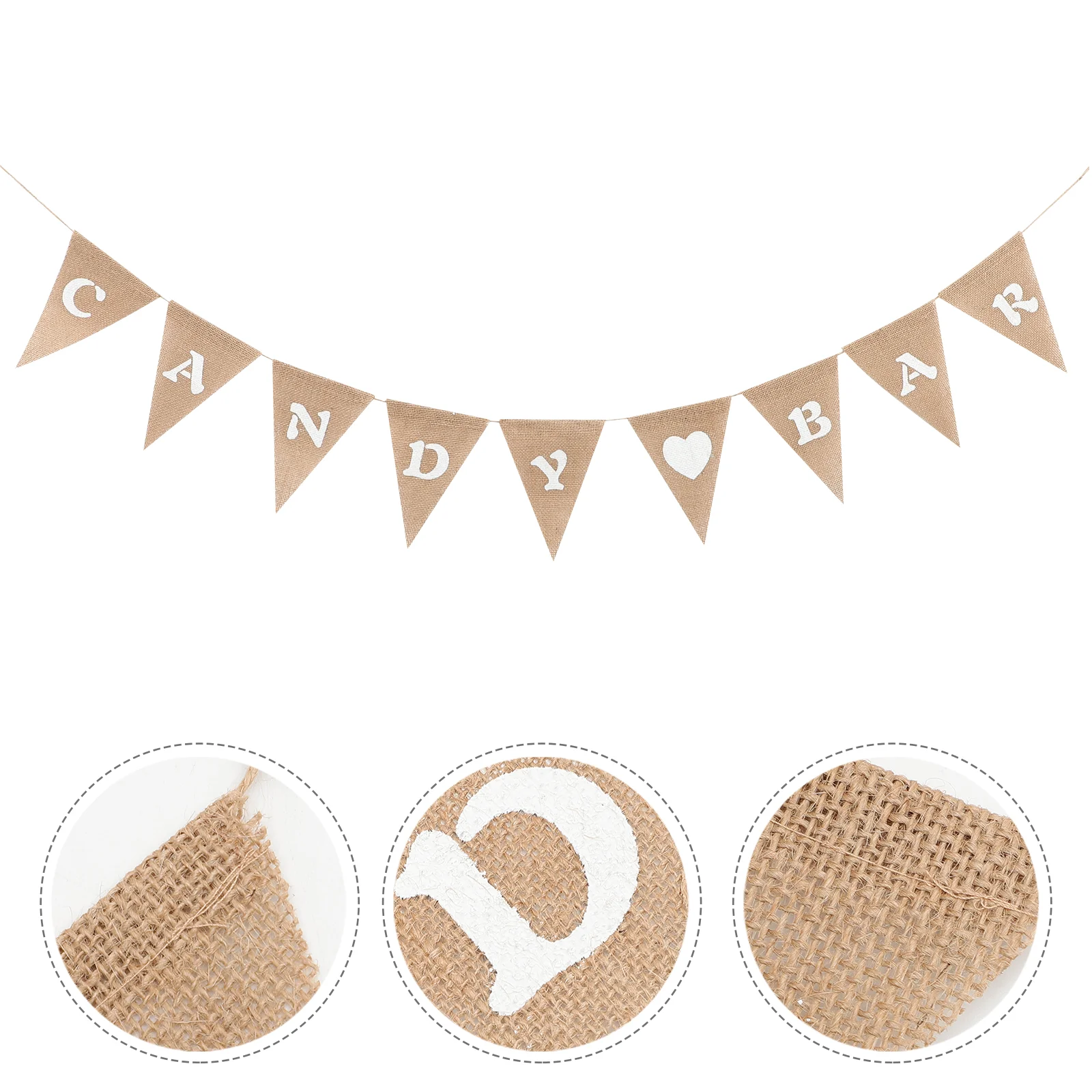 

CANDY Burlap Flag Banner Wedding Party Decoration Bunting (Brown)
