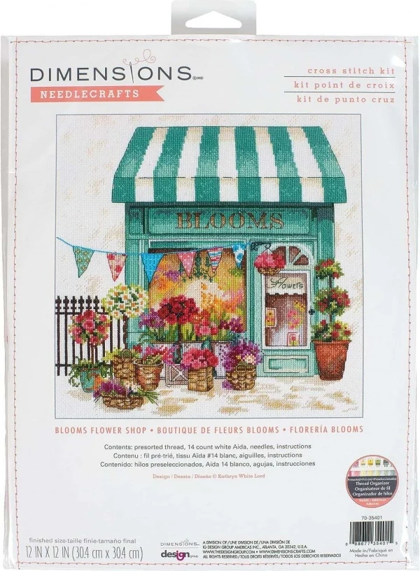 Набор для вышивки крестом 14CT Холст Craft-21-DIM 70-35401 Цветочный магазин 40-40