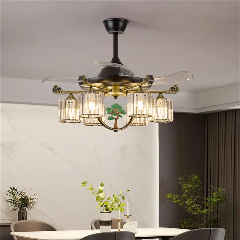 Современный Невидимый вентилятор AOSONG роскошный потолочный для гостиной