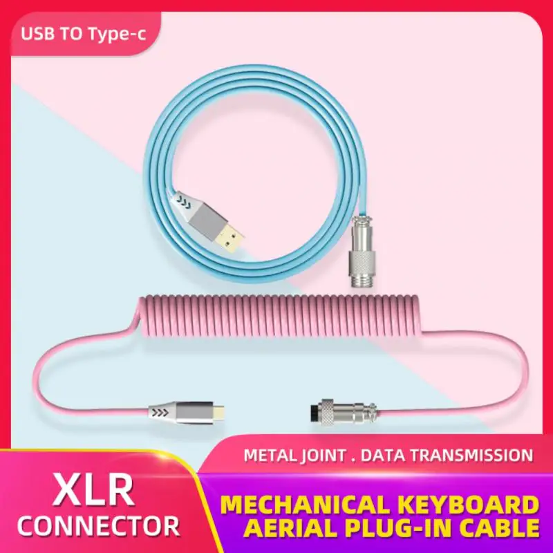 

Type C USB Cable Mechanical Keyboard Spiral 1.8M Custom Gaming Coiled Aviator Data Cable Air Plug Connector