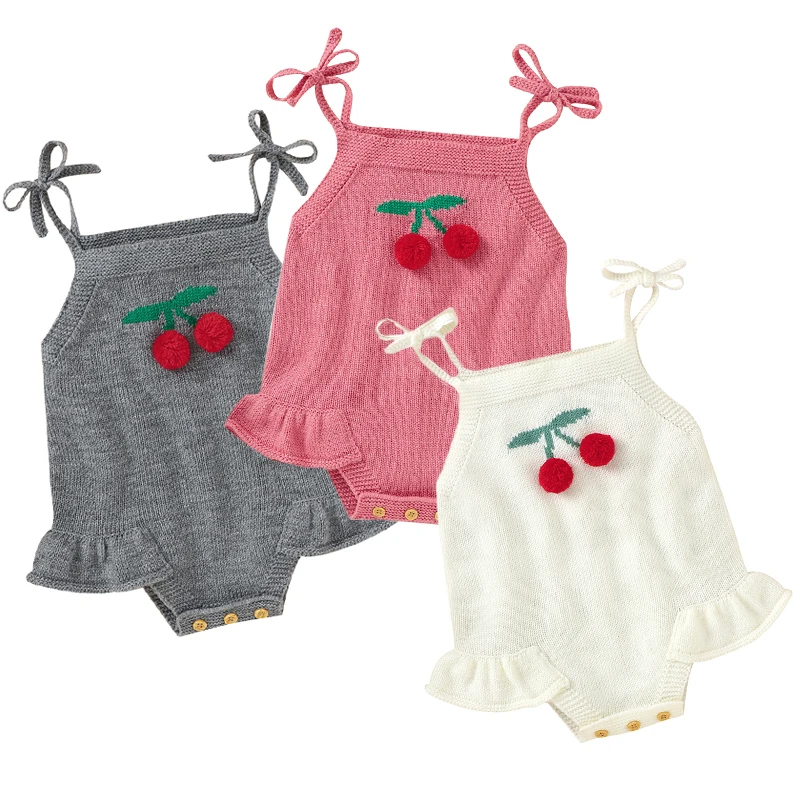 Korean Style Baby Girls Clothes Spring Autumn Newborn Baby Girls Knitting Jumpsuit Toddler Baby Girl Knitting Romper