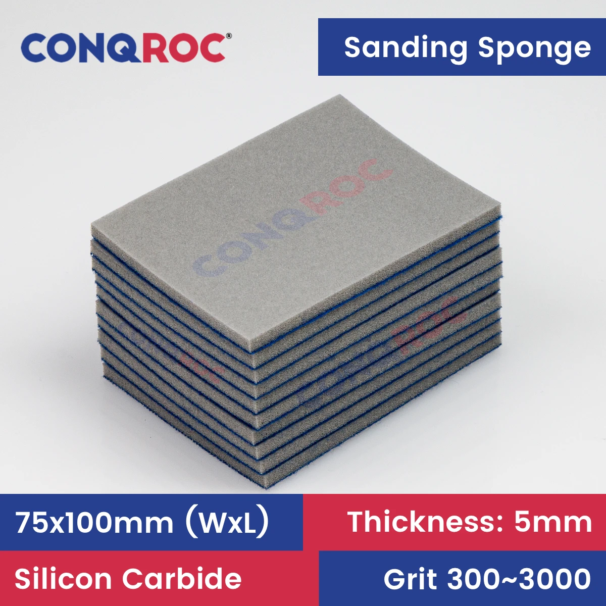 

CONQROC Шлифовальные губки карбида кремния 10 шт.