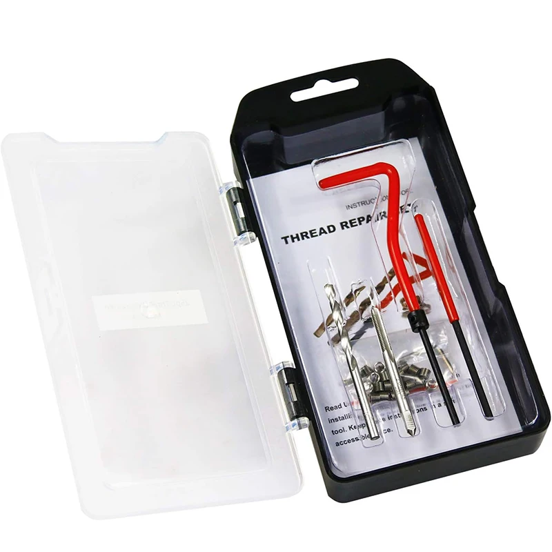 

29 шт., инструмент для ремонта резьбы M6 M8, комплект для установки вставки катушки, блок двигателя, восстановление поврежденной резьбы, набор ручных инструментов
