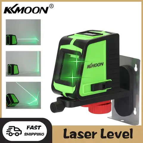Лазерный уровень KKmoon с двумя линиями, инструмент для выравнивания окон с функцией звуковой сигнализации, лазерный уровень с зеленым лучом, ...