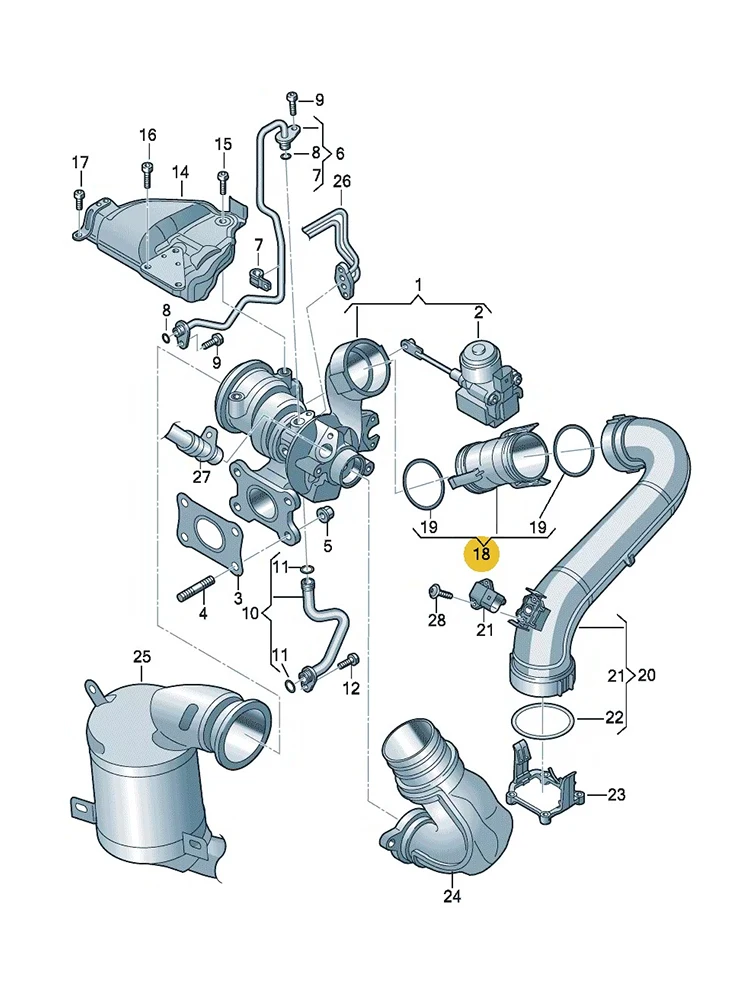 04E145875A 04E145875D BOICY Турбокомпрессор Intercooler труба шланг для 1 4 T Golf Bora Jetta Passat Polo Tiguan A3 Q3