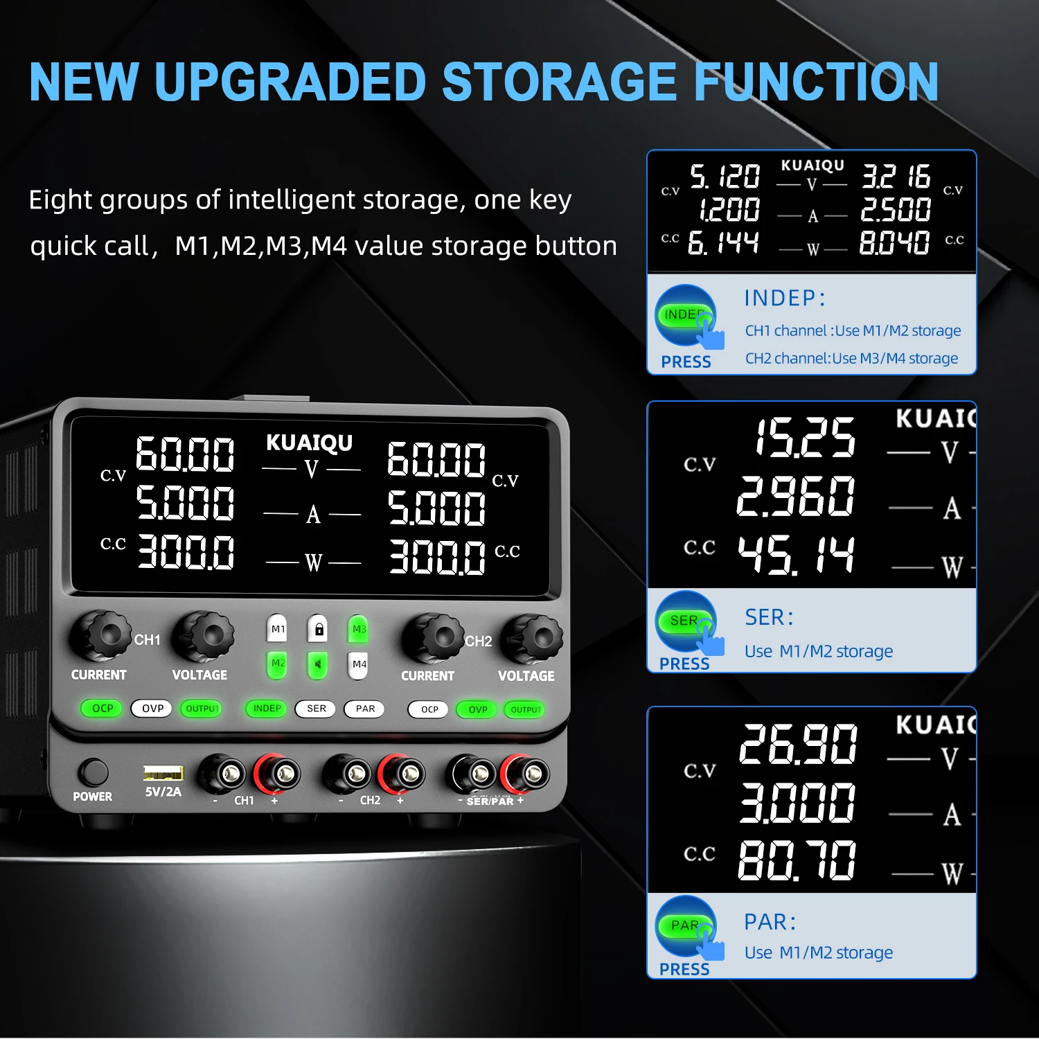 Фото Двухканальный источник питания постоянного тока SPPS605-2KD, 600 Вт, 0-60В/5А*2 и 60В/10А или 120В/5А, с функцией последовательного/параллельного подключения одной кнопкой, для лабораторий и испытаний двигателей №4