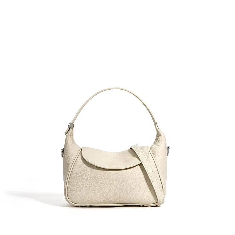 2023 summer women's bag new senior sense head layer cowhide toast bag niche fashion single shoulder handbag small square