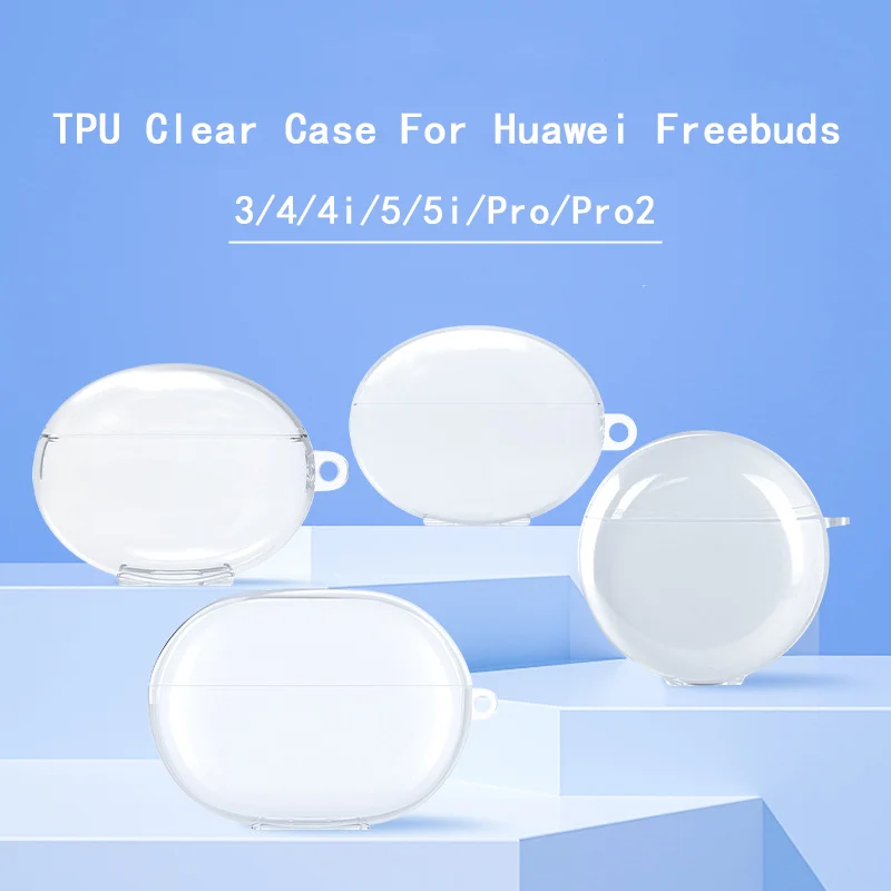

Clear Earphones Case For Huawei Freebuds 4i 5i Pro Pro2 3 4 5 Soft TPU Transparent Cover For Huawei Freebuds Protective Shell