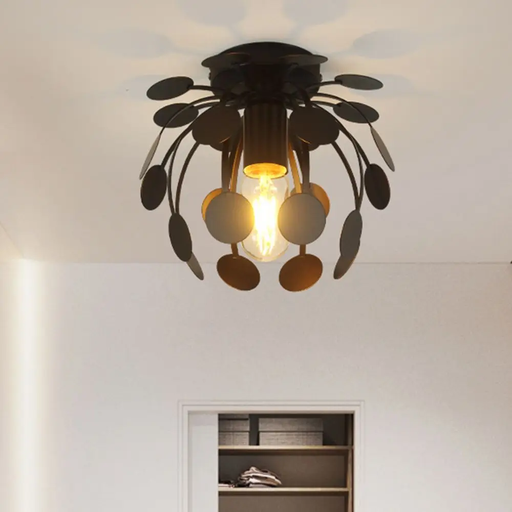 

New for Bedroom Living Room Chandelier Creative spring Modern Ceiling Lamp Black Iron
