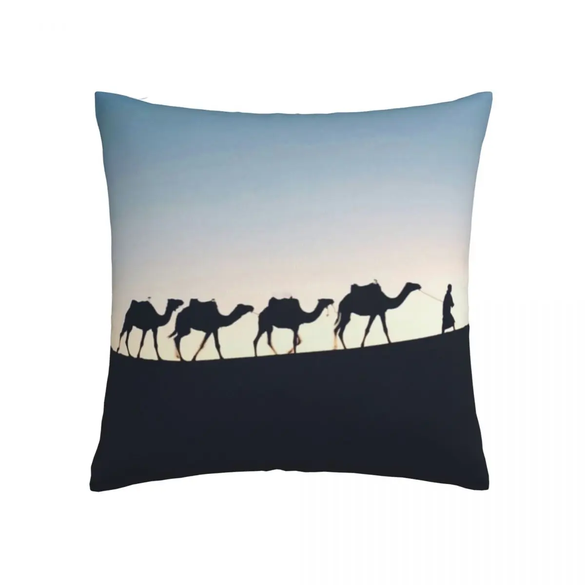 

Чехол для подушки Desert Sunset с принтом верблюдов, чехол для подушки на молнии, весенний квадратный чехол из полиэстера