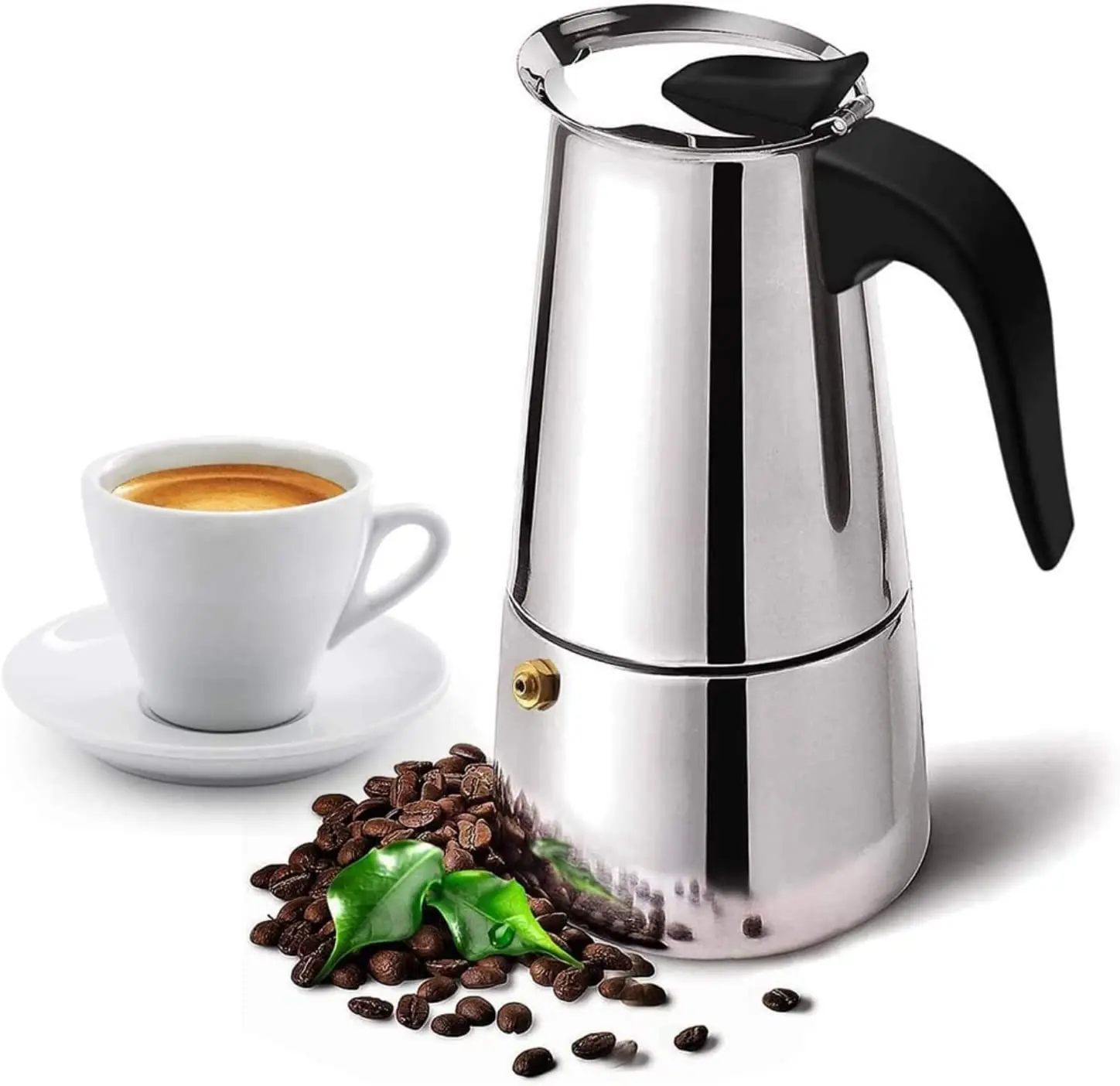 

Stainless Steel Coffee Pot Mocha Espresso Stove Maker Percolator Camping Drink Tool Cafetiere for Cappuccino or Latte Stovetop