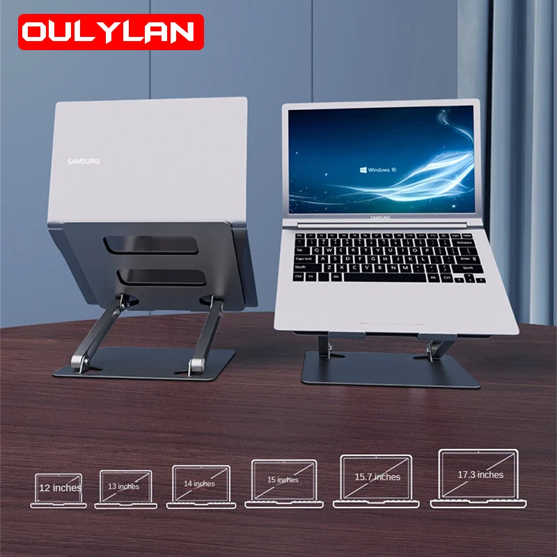 

Portable Folding Laptop Stand Notebook Tablet Mobile Phone Holder Liftable Aluminum Alloy Bracket Compatible with 9.7-17.3 Inch