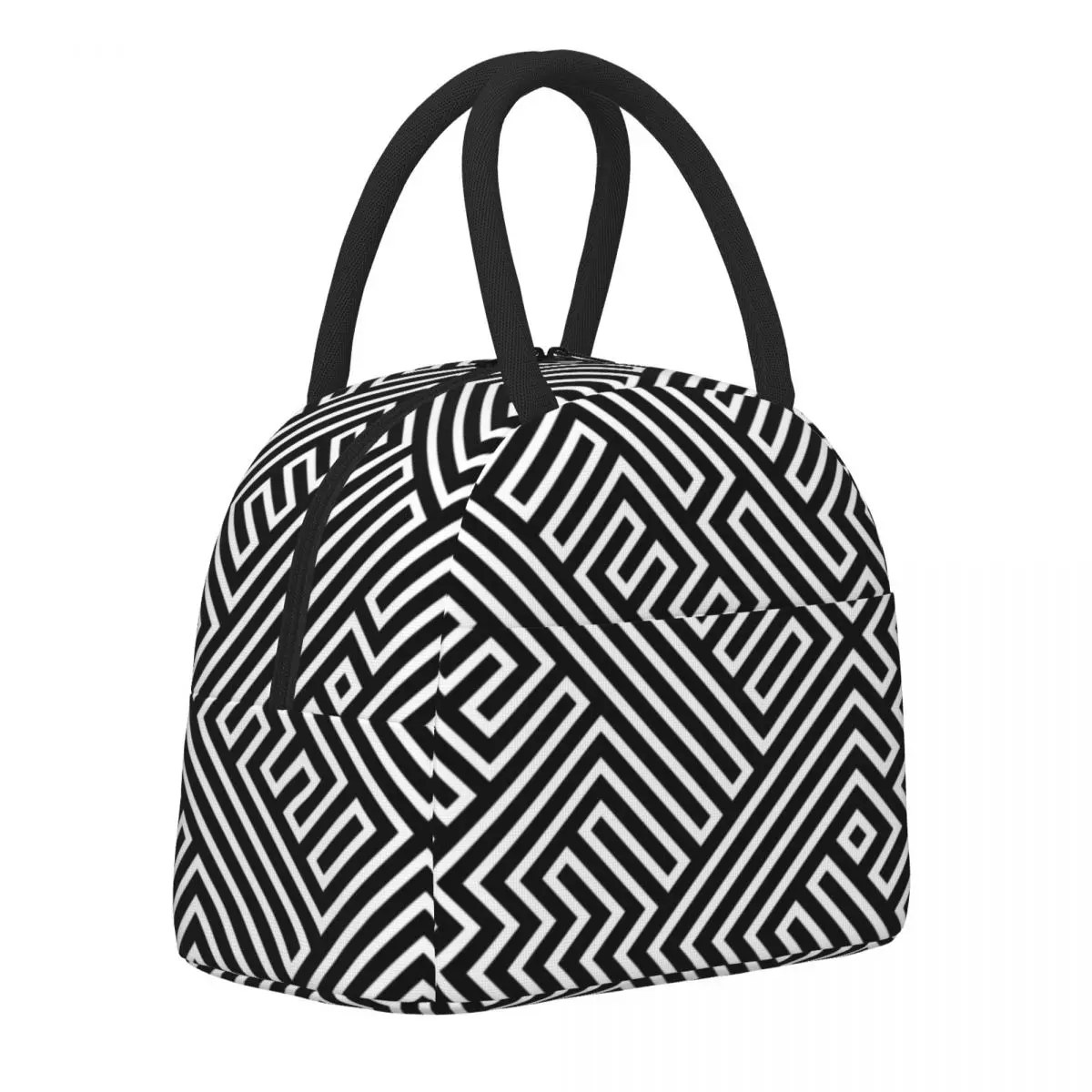 

Abstract Zebra Lunch Bag Animal Print Travel Lunch Box For Men Cute Print Thermal Tote Handbags Oxford Cooler Bag