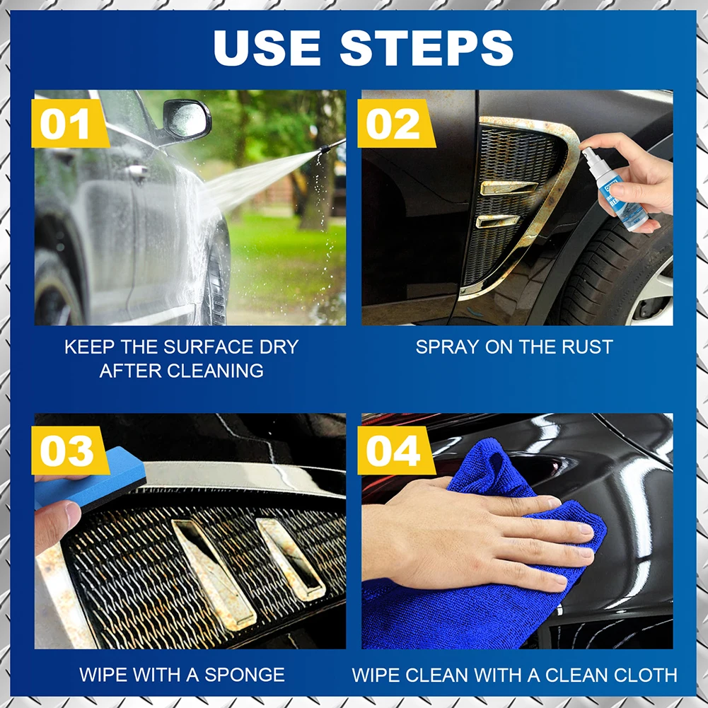 

1Pcs 30ml Car Rust Removal Spray Multi-Purpose Rust Remover Rust Inhibitor Derusting Spray Chrome-plated Parts Stainless Steel