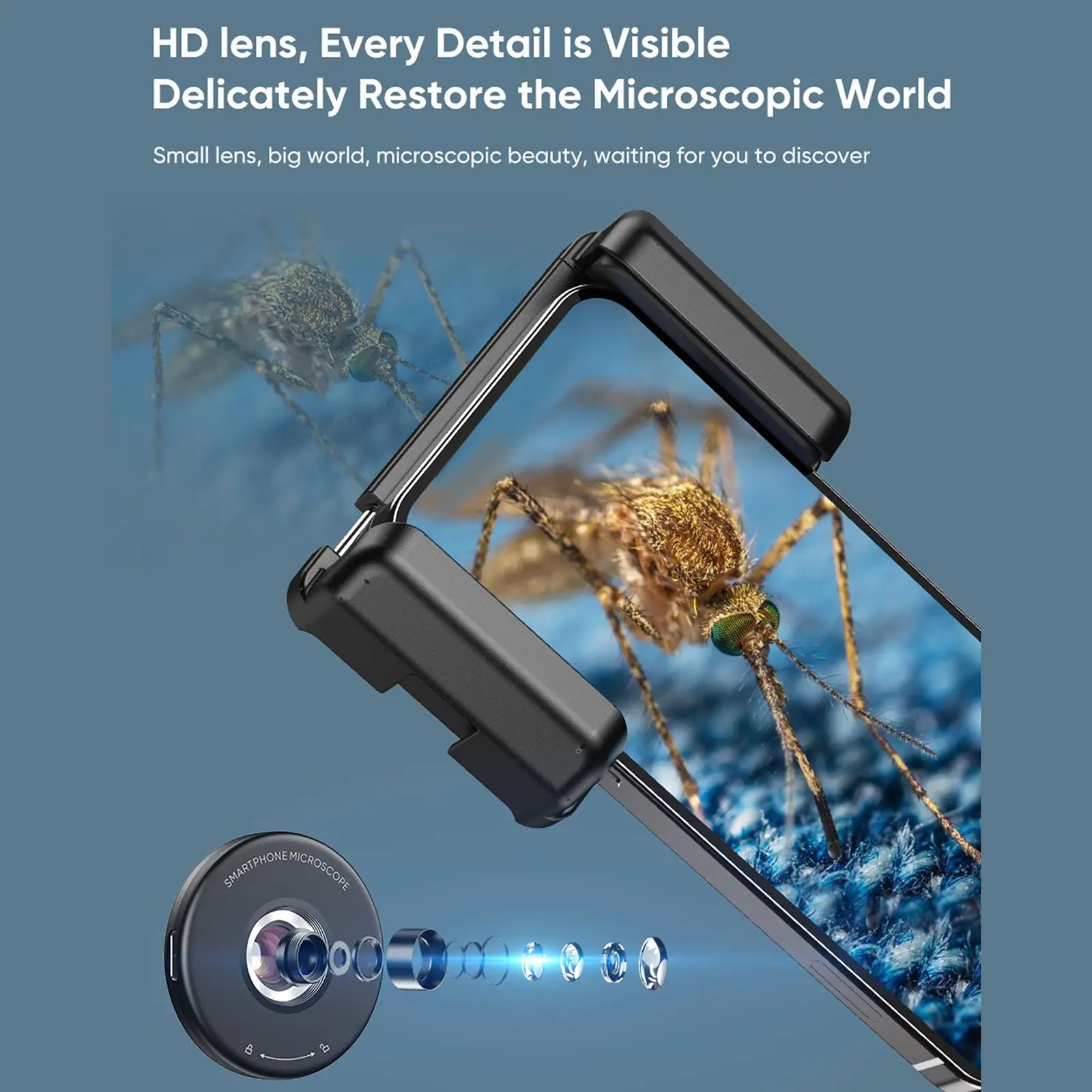 

Mini Magnification Lens 100x with CPL Mobile Universal Clip for Most Smartphones