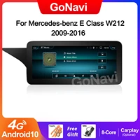 gonavi android 10 ips touch screen car gps stereo for mercedes benz w212 2009 2016 wifi sim bt multimedia radio wireless carplay
