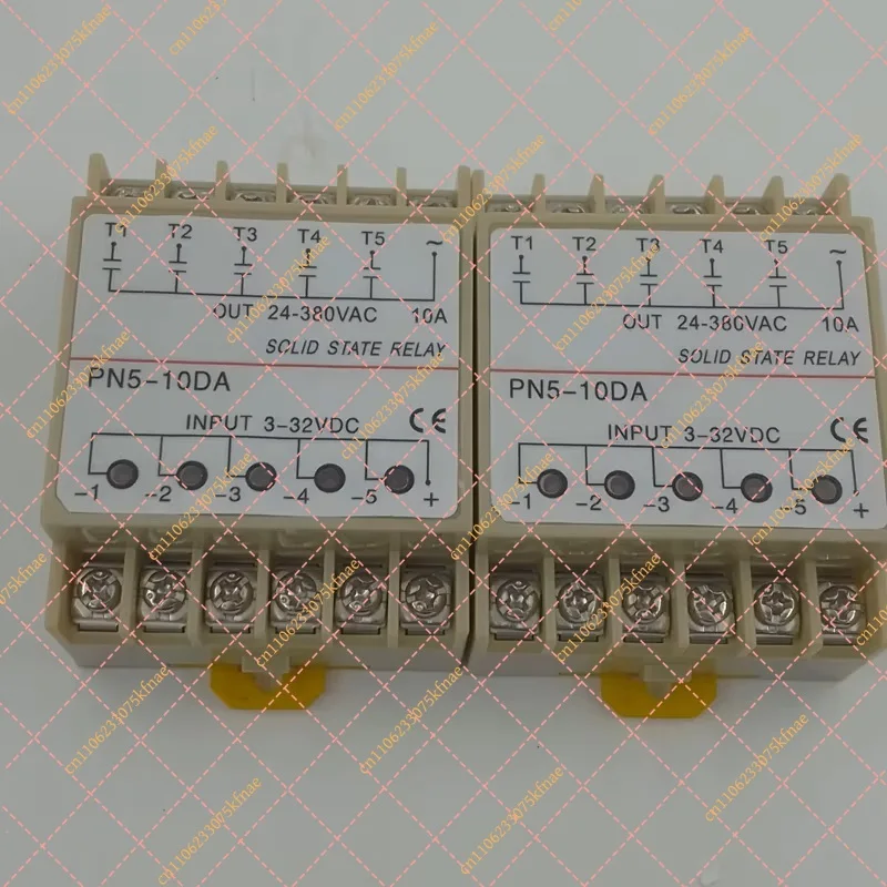 Фото Твердотельное реле PN5-10DA на DIN-рейку, 5 групп, 5 входов, 3~32В DC, выход 24~380В AC, однофазное, DC №2