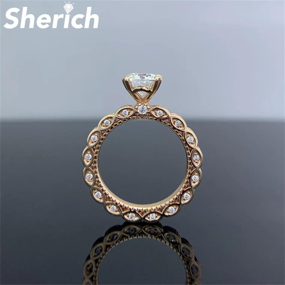 

Tbestone 1 Carat Moissanite 100% 925 Sterling Silver Elegant Charming Sparkling Princess Style Rose Gold Ring Women Fine Jewelry