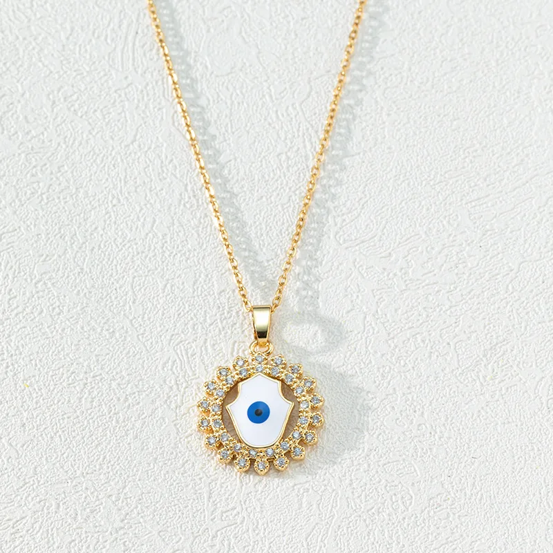 

Bohemian Vintage Turkish Evil Eye Pendant Necklace Fashion Clavicle Chain Statement Long Necklace Women Jewelry Femme Collares