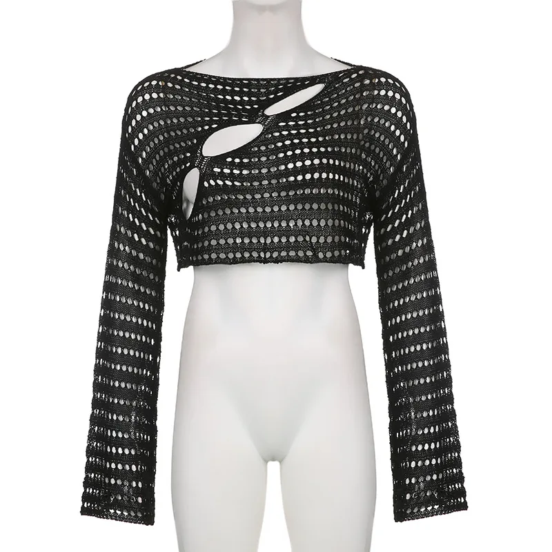

Kpop Idol Outfit Women Street Wear Knitted Crop Tops Jazz Dancewear Dancer Outfit Music Festival Clothing Stage Costume JL4857
