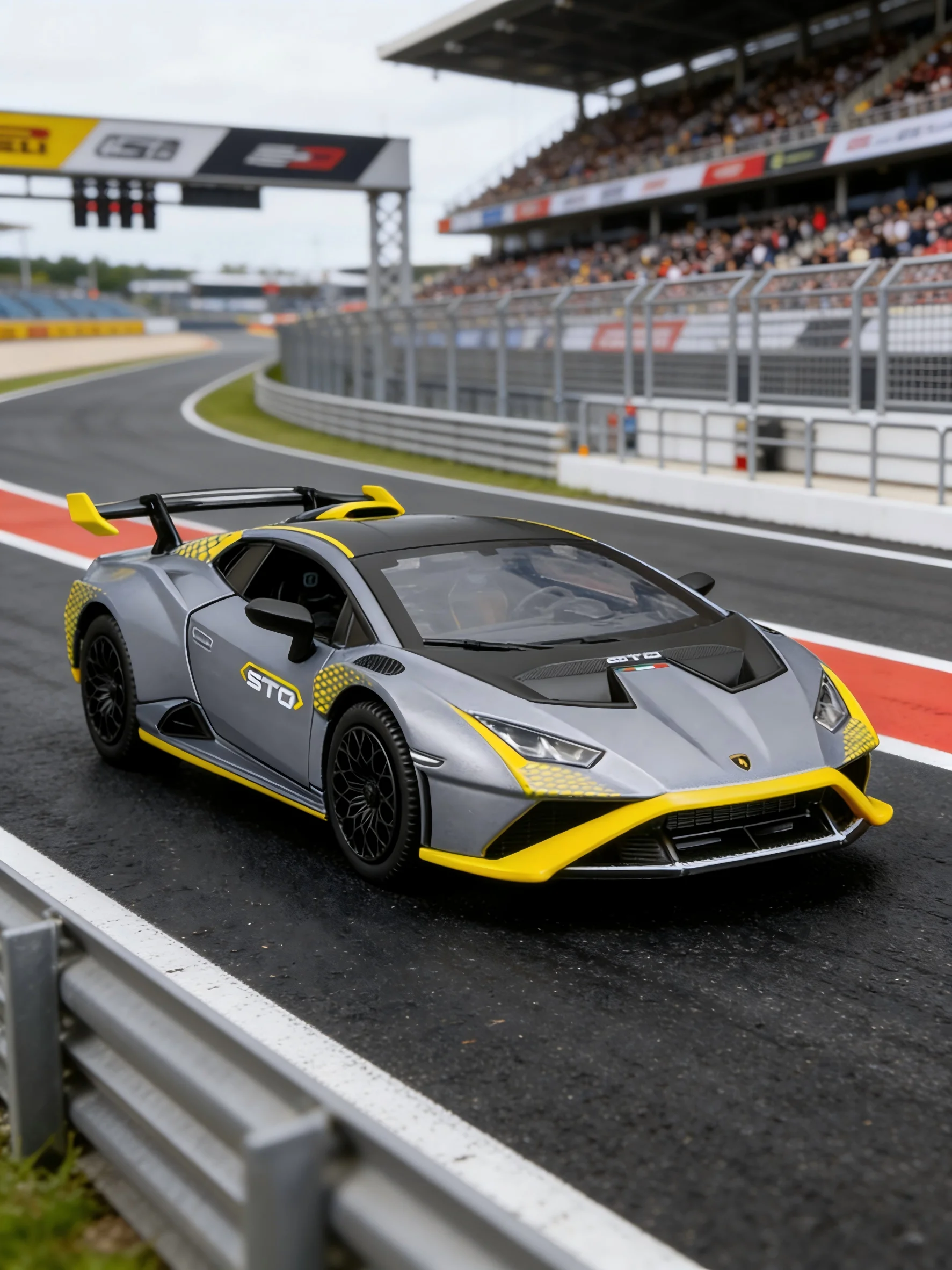 Фото Модель автомобиля CCA 1:32 Lamborghini Huracán STO, декоративная деталь из цинкового сплава, коллекционный подарочный автомобиль. №1