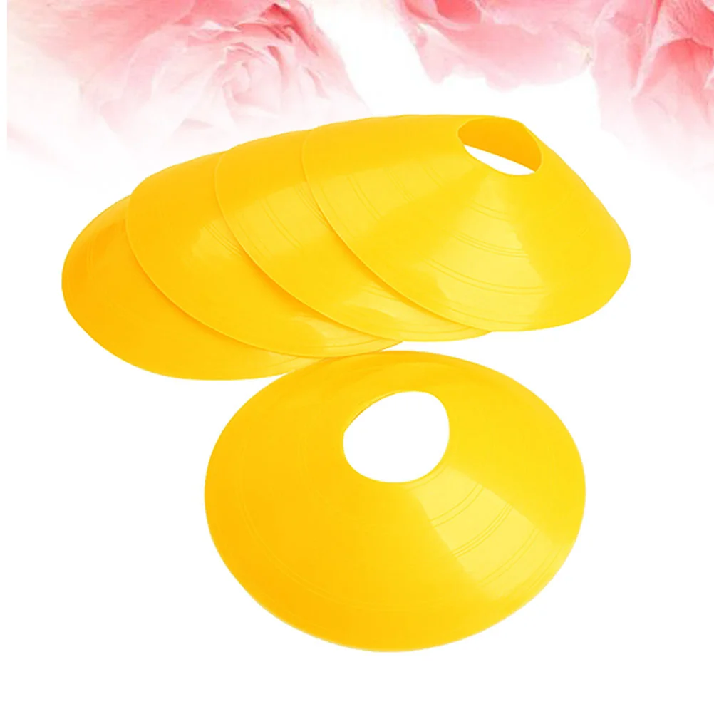 

10pcs Disc Cones Soccer Cones Agility Training Soccer Sign Dish Yellow Round Plate Cones Sports for Training Football Kids