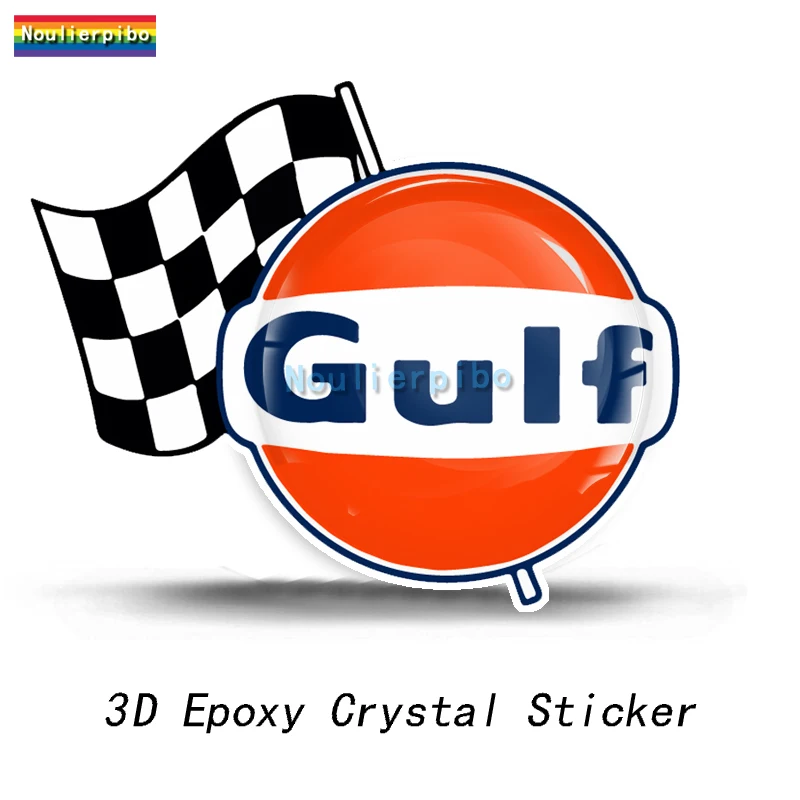 

3D купольная наклейка, гелевая смола, Gulf, бензин, гибкая наклейка, высечка, украшение автомобиля, мотоциклетный гоночный шлем, виниловая наклейка
