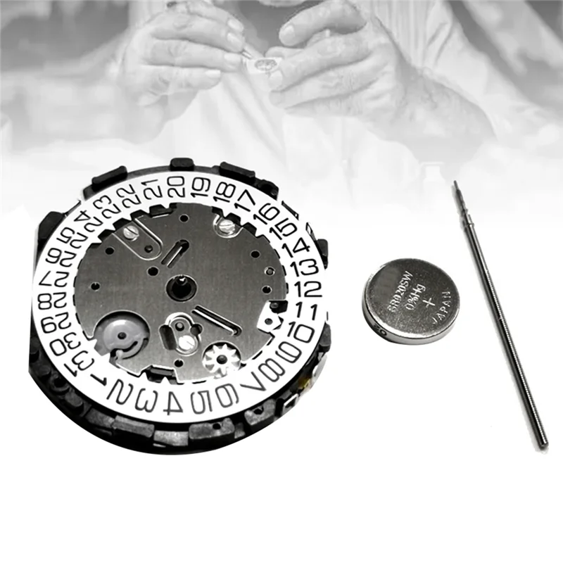 Одиночный календарь VR32 кварцевый механизм высокоточный сменный VR32A VR32B запчасти