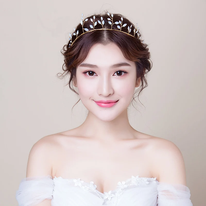 

O625 Vintage Handmade Bridal Hairwear Clear Crystal Bridesmaid Headpiece Women Pageant Festival Gift Tiara Wedding Accessories