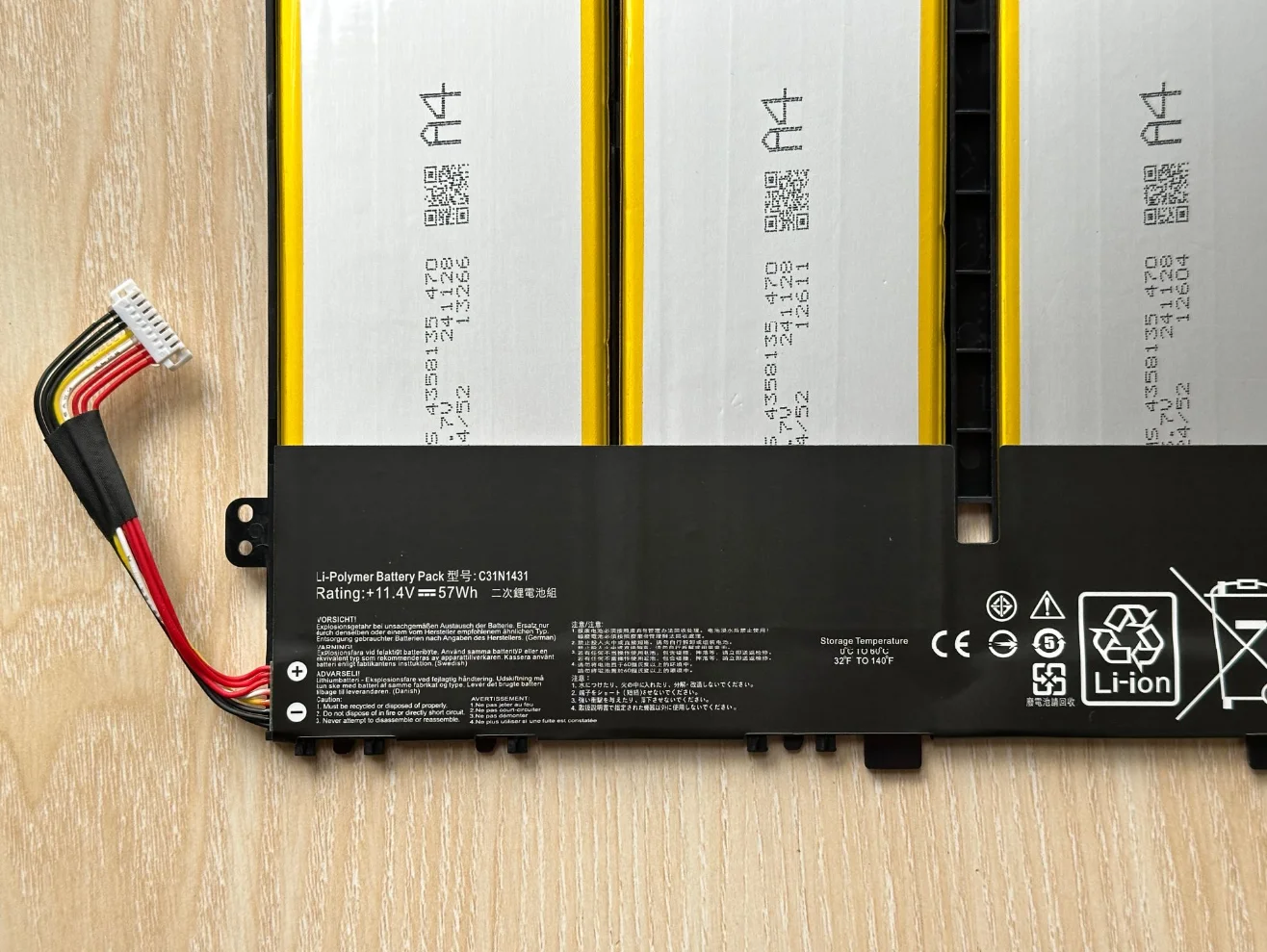 Фото Новая батарея для ноутбука 11.4V 57Wh C31N1431 для ASUS EeeBook R416N R416S E403S E403SA E403NA E403N №2