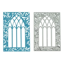 hollow out vintage european window pattern cutting dies scrapbooking invitation card cover surface background cutter