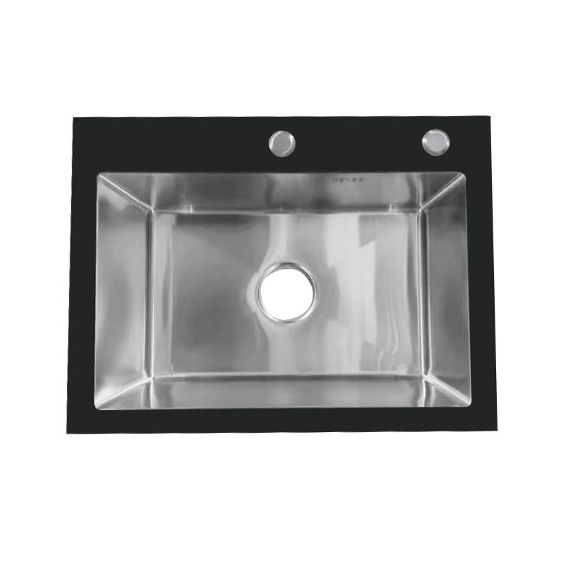 

Supply and export Southeast Asia stainless steel handmade basin sink with glass panel Black Diamond mother sink 5040