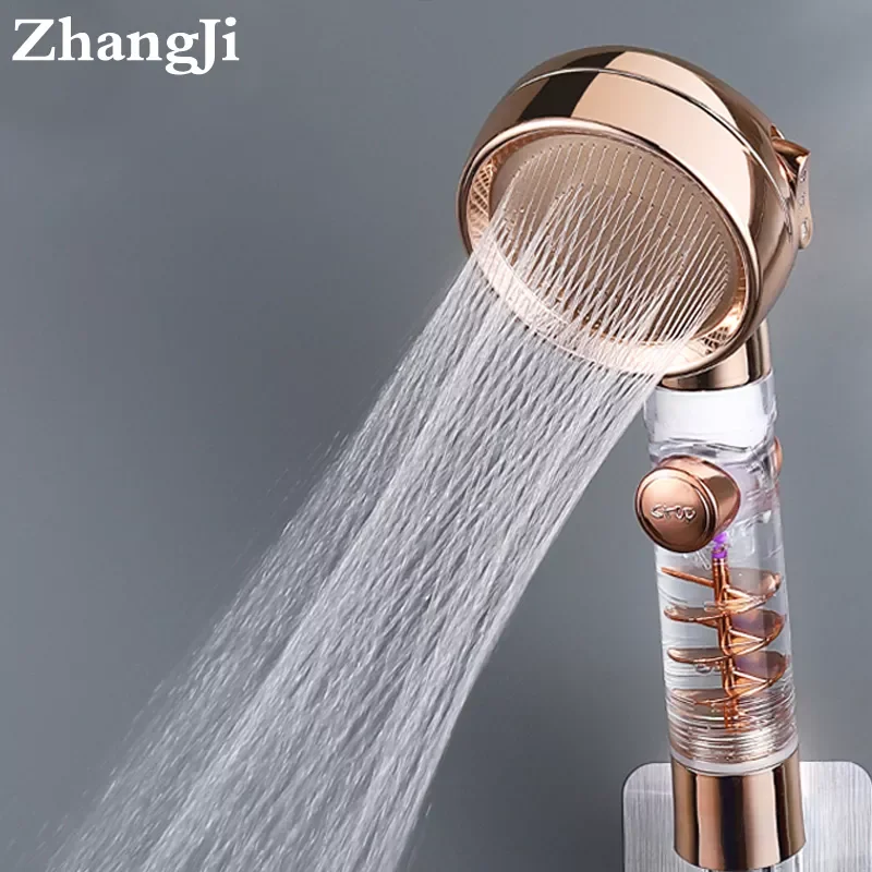 

2023 Zhangji New 3-Function Shower Head with one Key Stop Magic Watering High Pressure with Filter Bathroom Handheld Sprayer No