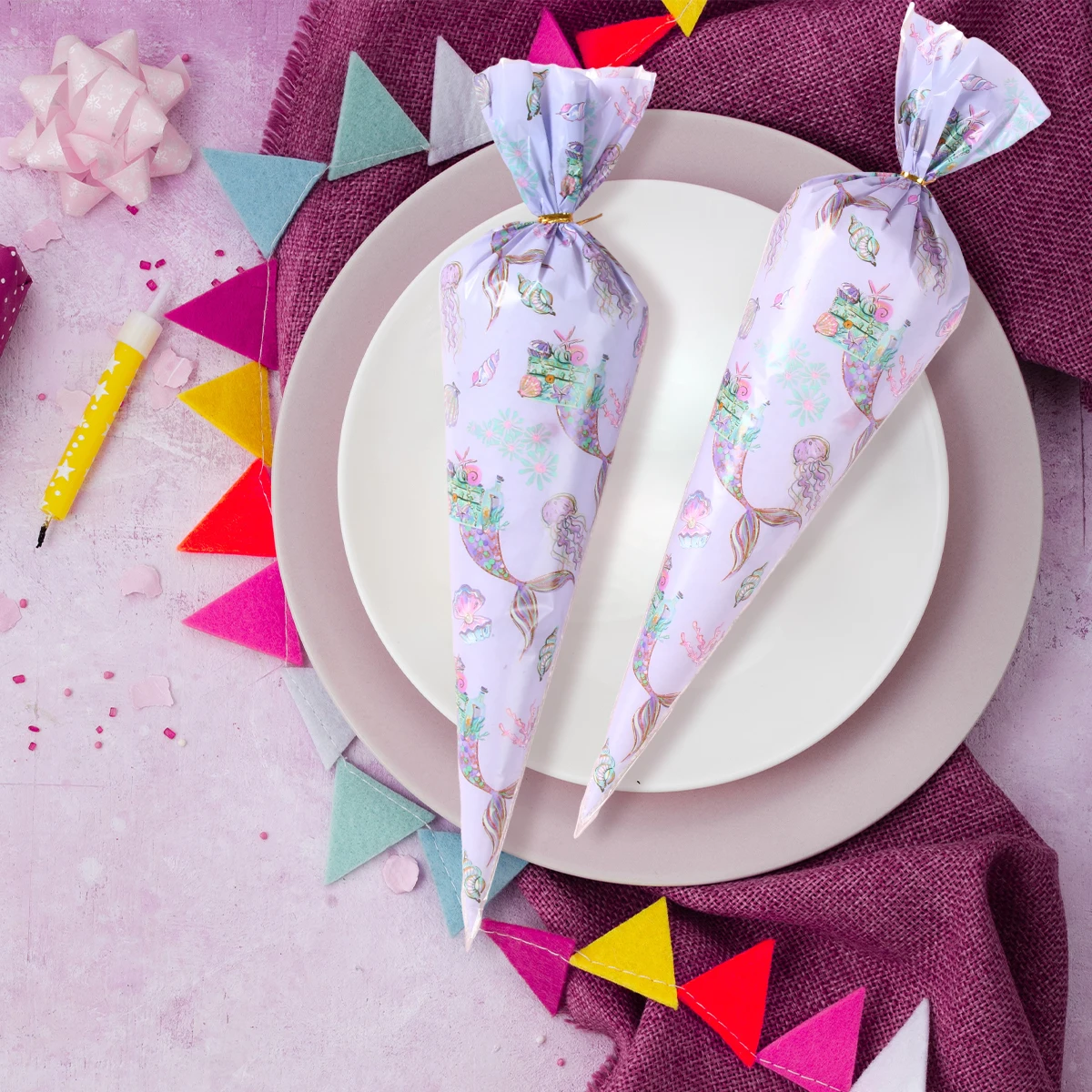 Конфетные пакеты в виде Русалочки подарочные для девочек с хвостом маленькая