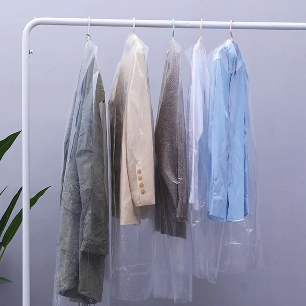 

20 Pcs Clothing Dust Cover Plastic Coat Bag Garment Bags Clear Disposable Dry Cleaning