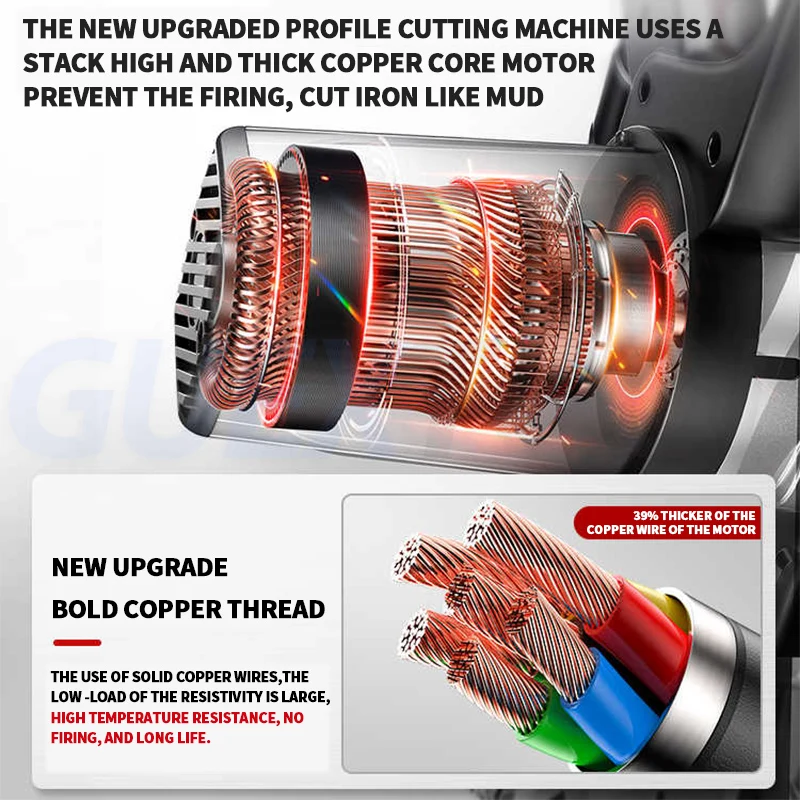 GUEXTOOL 3600W Абразивная пила 0-120 мм глубина резки отрезать стали машина 0-45 °