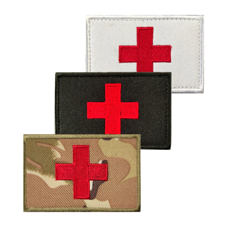 

Medical Embroidered Patches for Clothing Red Cross Military Velcro Patch Tactical Embroidery Clothes Stickers Medic Badges Patch