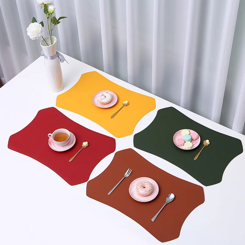 

Household Leather Placemat Double-sided Two-color Home Hotel Restaurant Western Placemat Table Mat Kitchen Insulation Pad