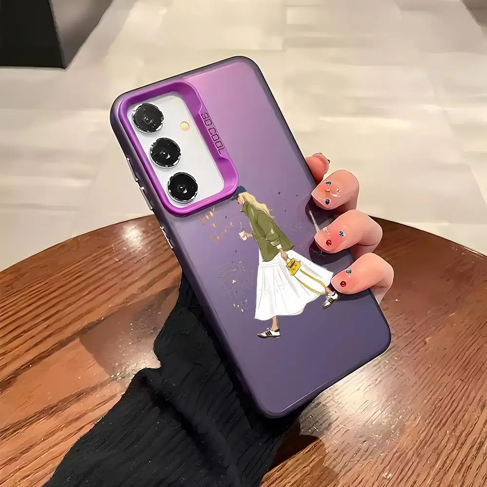 Чехол для телефона S-Sezane Samsung Galaxy S25 S24 S23 Ultra S22 Plus S20 A55 лазерный цветной