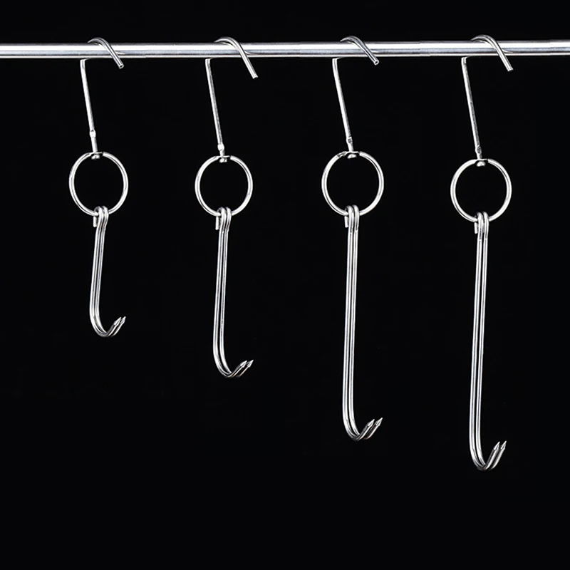 

1pc BBQ Stainless Steel Duck Butcher Meat Processing Drying Hanger Bacon Hook BBQ Storage Hanger Bread Hook Tools