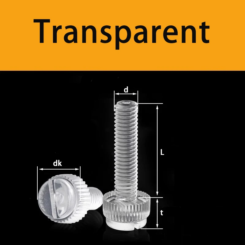 

M3 M4 M5 M6 M8 акриловый прозрачный нейлон PA66 белый черный пластиковый винт с накаткой и шлицевой головкой без инструментов 10/20/50 шт.