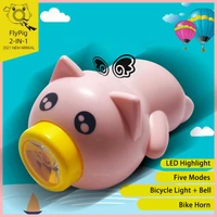 kids bicycle lights bike horn bell childrens balance car front headlight 3 lighting modes usb charging child cycling lamp