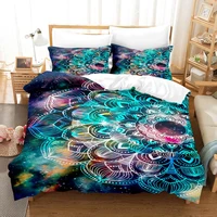 sinle queen king bedding set lotus printed duvet cover sets adults bedclothes soft bed cover sets quilt cover pillowcase