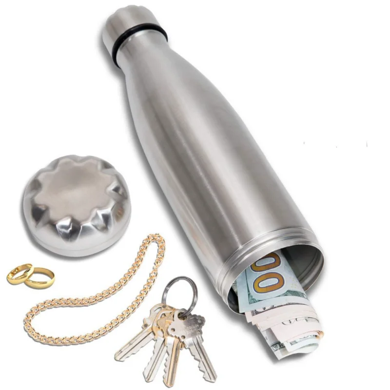 

Diversion Water Bottle Can Stainless Steel Tumbler Safe With A Food Grade Smell Proof Bag Bottom Unscrews to Store