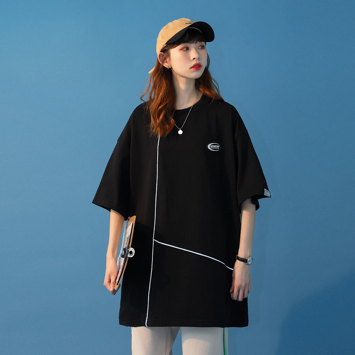 

Отражающая корейская модная футболка NELLARGEL с графическим рисунком, женские летние хлопковые Смешные винтажные футболки 2022, футболки