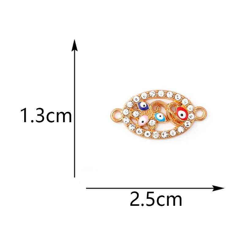 15Pcs 13*25MM Colorful Lucky Blue Eyes Charm Pendant Connector Women's Jewelry DIY Necklace Bracelet Earrings Accessories Gifts