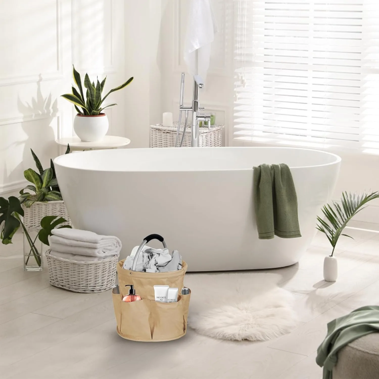 Портативная многоразовая складная корзина для пикника Пляжная хранения и сбора