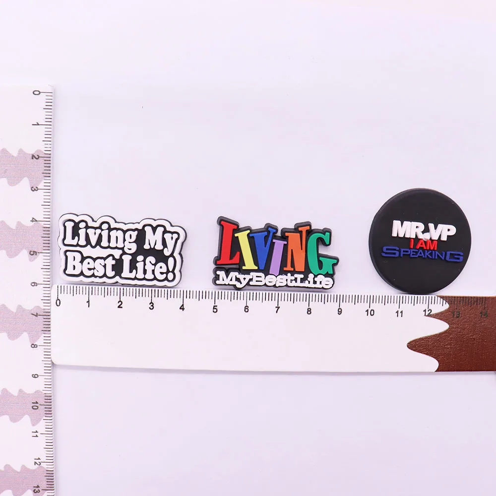 Одиночная распродажа 1 шт. подвески для обуви из ПВХ с надписью Pretty Living My Best Life