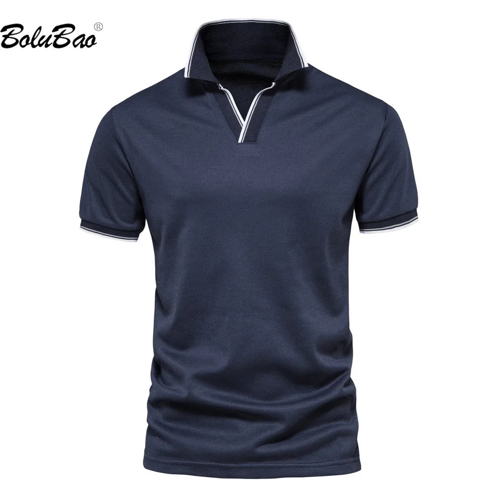 

Мужская Повседневная рубашка-поло BOLUBAO, деловая дышащая рубашка-поло из чистого хлопка, с короткими рукавами, 2023