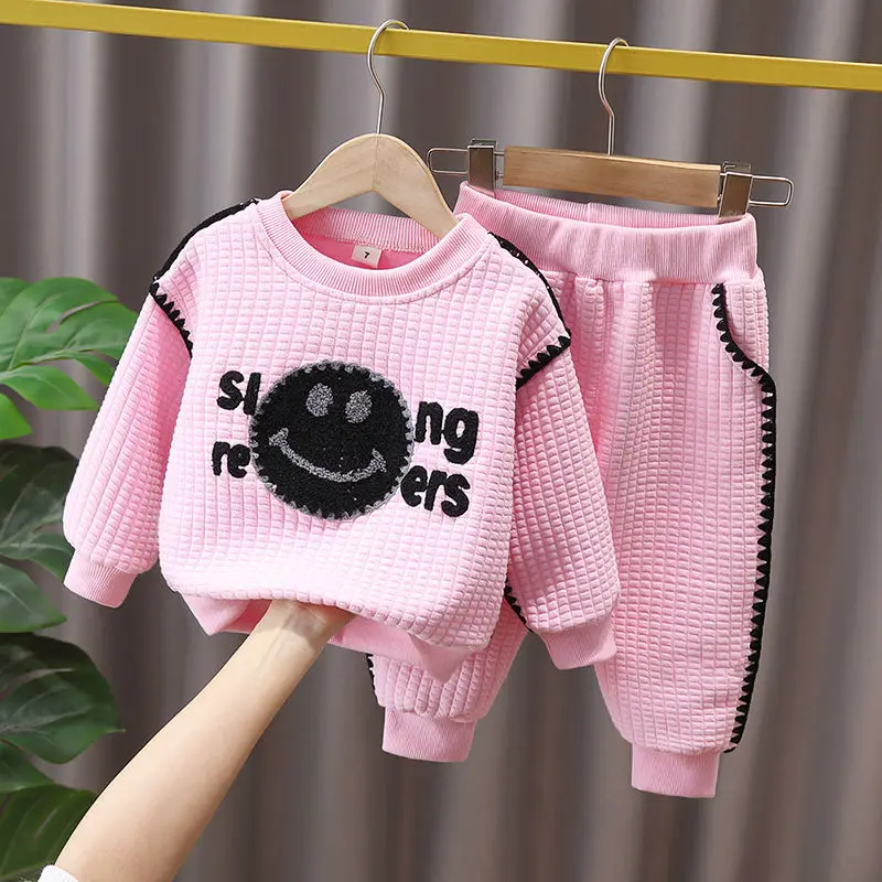 

Осенние костюмы для маленьких девочек, новинка 2022, Детская мода, корейские полосатые футболки с длинным рукавом и брюки, зимний женский комп...